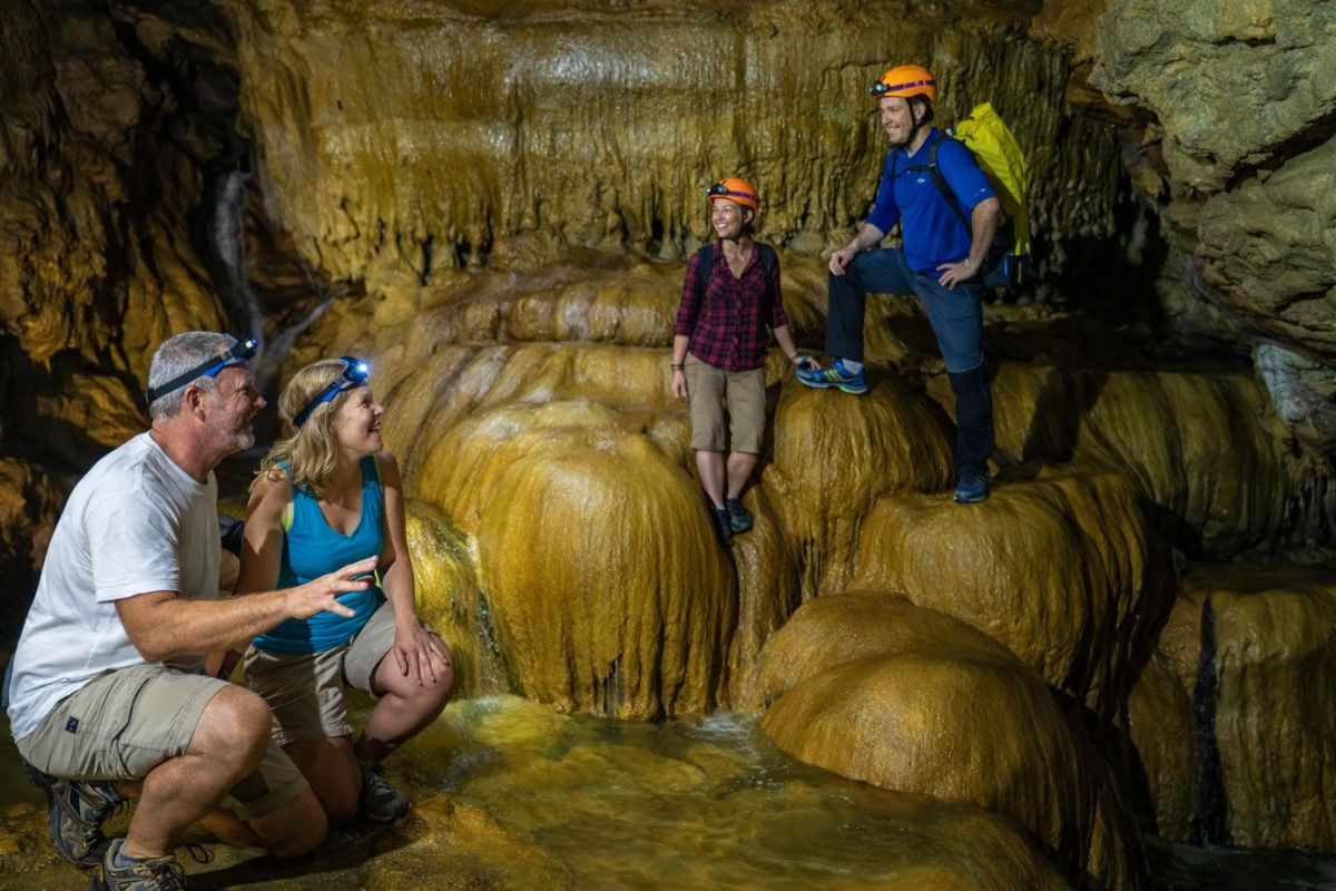 Nam Tan Cave Ha Giang stalactites and underground river